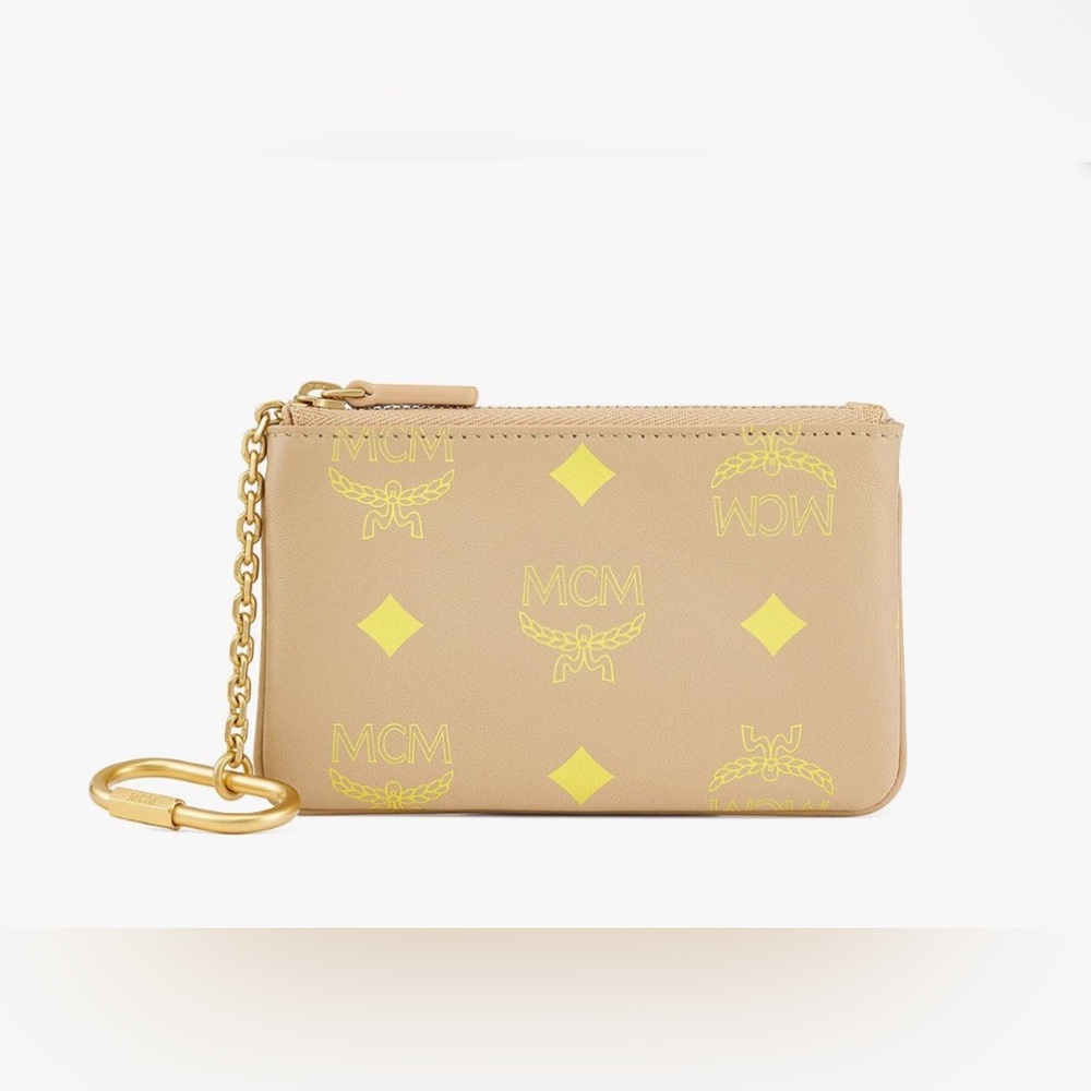 NWT MCM Key Pouch in Color Splash Logo Leather
